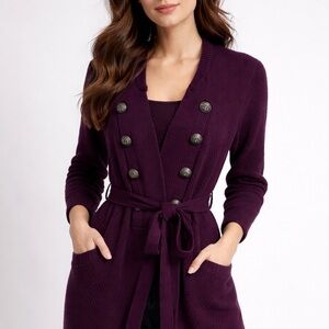 Apt. 9 Women's Purple Military Cardigan